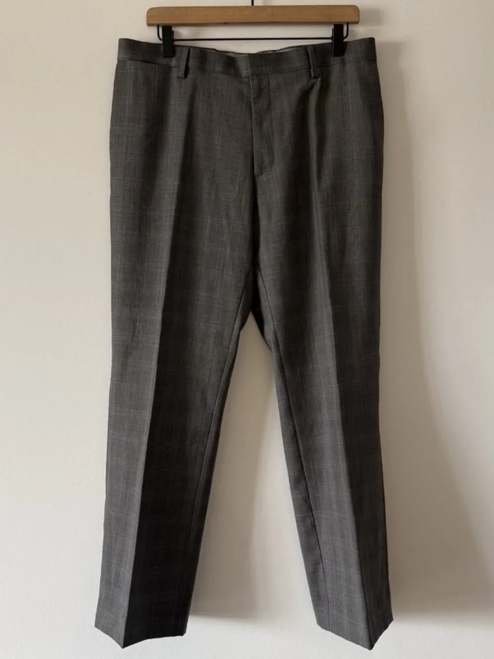 Banana Republic‎ Dress Pants Mens 33X30 Plaid Gray Wool Classic Fit Office Event